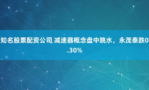 知名股票配资公司 减速器概念盘中跳水，永茂泰跌0.30%