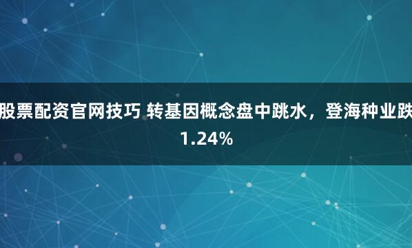 股票配资官网技巧 转基因概念盘中跳水，登海种业跌1.24%