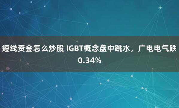 短线资金怎么炒股 IGBT概念盘中跳水，广电电气跌0.34%