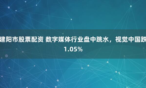 建阳市股票配资 数字媒体行业盘中跳水，视觉中国跌1.05%