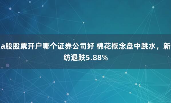 a股股票开户哪个证券公司好 棉花概念盘中跳水，新纺退跌5.88%